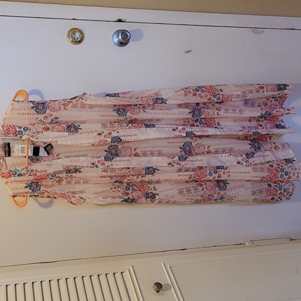 Floral print light weight duster vest